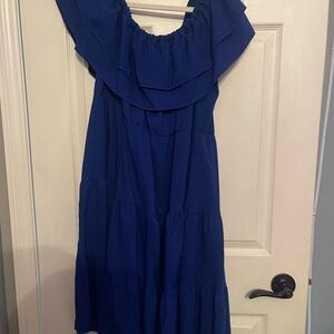 SHEIN Royal Blue Ruffle Dress